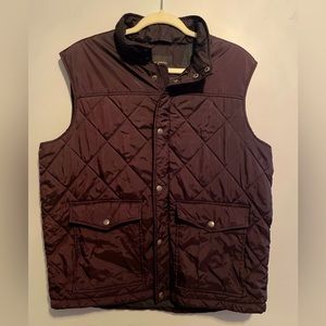 Banana Republic Women's Quilted Brown Vest Full Zip Size Large